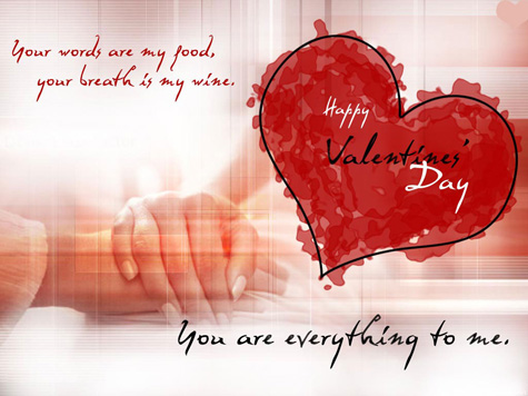 Happy valentine's day heart wordings Wallpaper