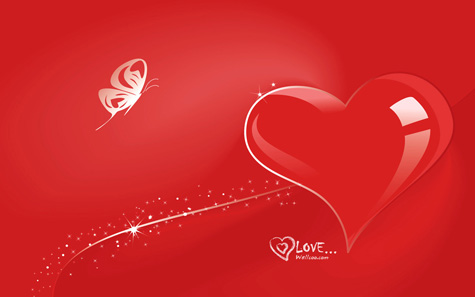 Happy valentine's day red heart Wallpaper